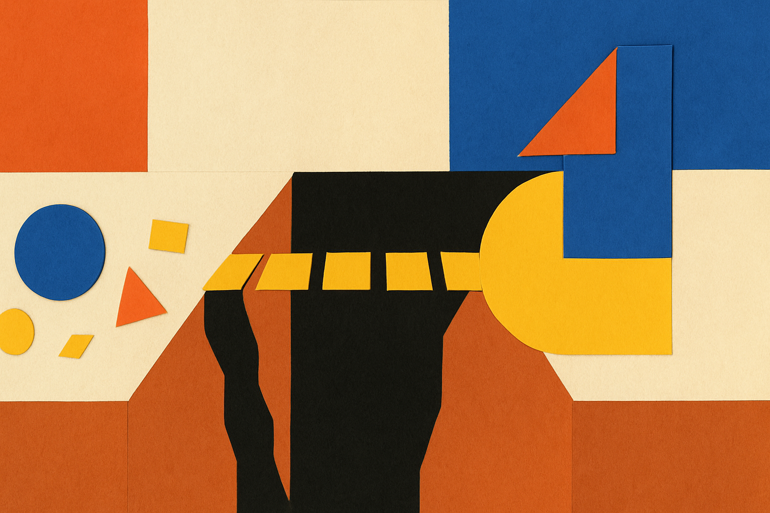 Paper-collage illustration for: Cross the chasm